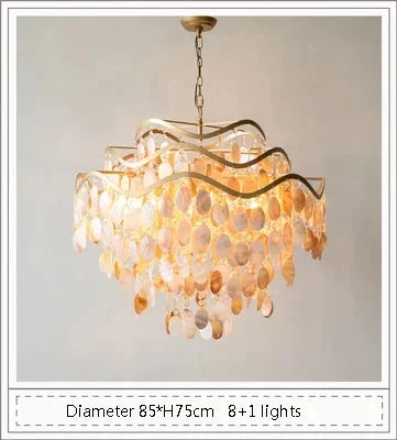 Lustres Led Postmodernes En Coquillage Capiz Pour Décoration Intérieure 11 Lustres Led Postmodernes En Coquillage Capiz Pour Décoration Intérieure – Image 9