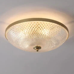 Plafonnier Américain En Cuivre Et Verre