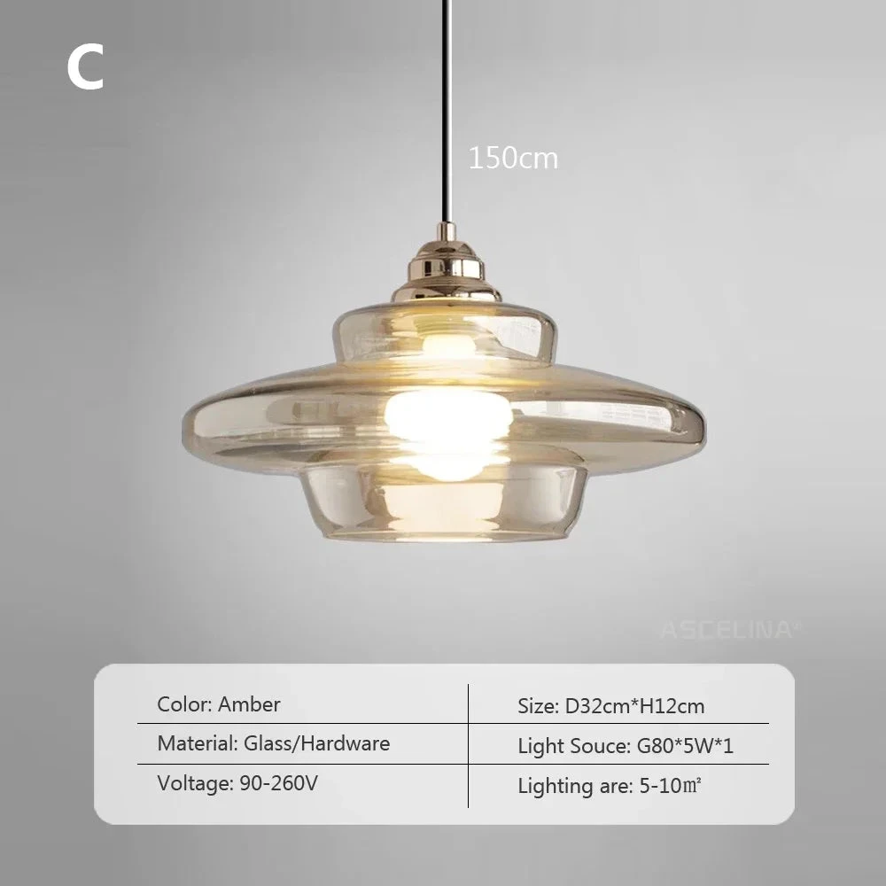 Suspension Rétro En Verre Plaqué Pour Décoration Moderne 10 Suspension Rétro En Verre Plaqué Pour Décoration Moderne – Image 8