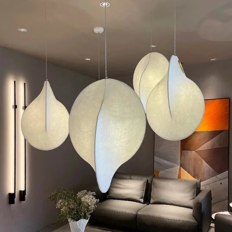 Lustre Led En Soie Nordique Wabi Sabi Suspendu Pour Décoration Maison 7 Lustre Led En Soie Nordique Wabi Sabi Suspendu Pour Décoration Maison – Image 5