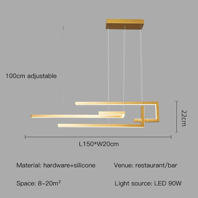 Suspension à Led Moderne Design Rectangulaire Intensité Variable 9 Suspension à Led Moderne Design Rectangulaire Intensité Variable – Image 7