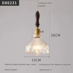 Suspension Moderne En Laiton Avec Abat-jour Rustique En Verre De Noyer -Lumeers Boutique S37adf8e767d34d7088eea83554ef3409T