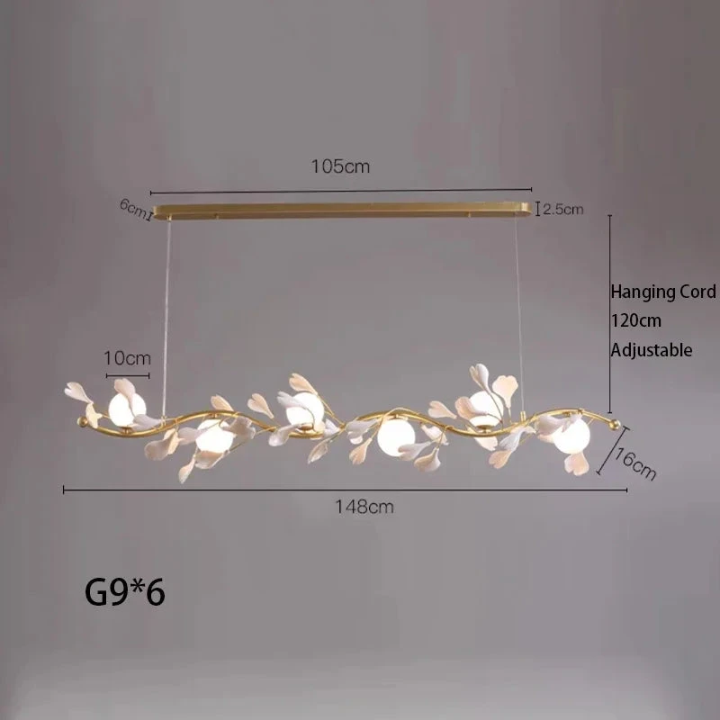 Lustre Suspendu à Led En Verre De Ginkgo Créatif Moderne 9 Lustre Suspendu à Led En Verre De Ginkgo Créatif Moderne – Image 7