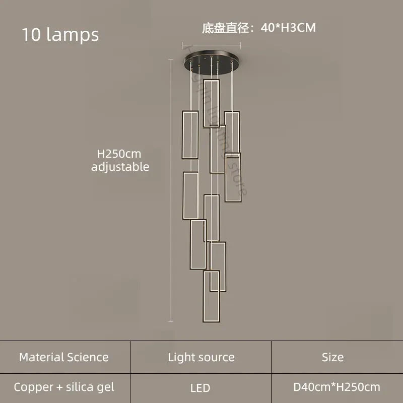 Lustre Moderne En Cuivre Avec éclairage LED Design élégant 21 Lustre Moderne En Cuivre Avec éclairage LED Design élégant – Image 19