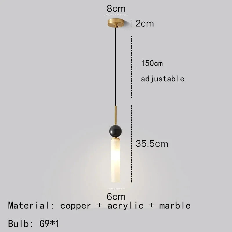 Suspension Design En Marbre Naturel Et Cuivre Cordon Réglable 17 Suspension Design En Marbre Naturel Et Cuivre Cordon Réglable – Image 15