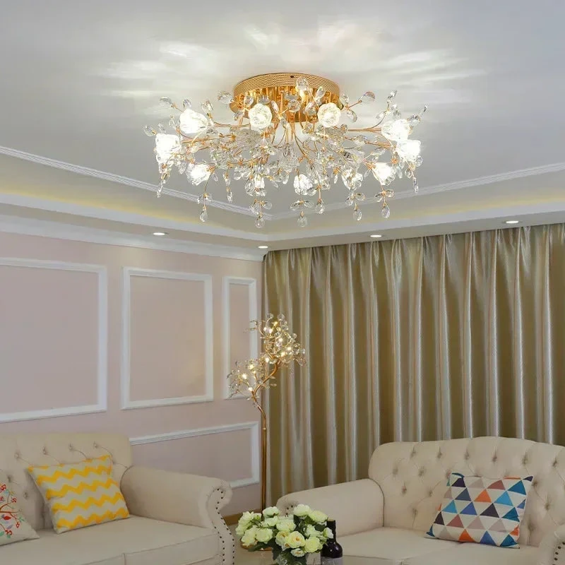 Plafonnier Led Vintage En Cristal à Fleurs Décoratif 7 Plafonnier Led Vintage En Cristal à Fleurs Décoratif – Image 5