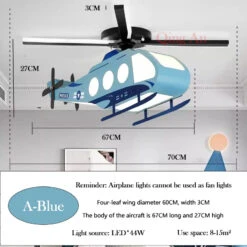 Plafonnier Hélicoptère Créatif Pour Chambre D'enfant Et Adolescent -Lumeers Boutique S3dcab3ebd09542449ceb1b44309c5a610