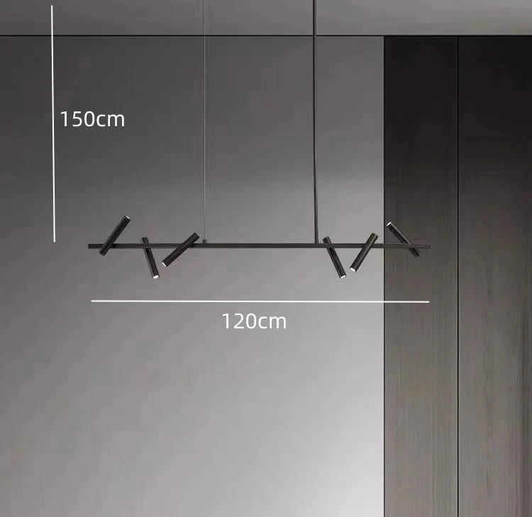 Suspension Led Nordique En Métal Noir Rotative Pour Intérieur 8 Suspension Led Nordique En Métal Noir Rotative Pour Intérieur – Image 6