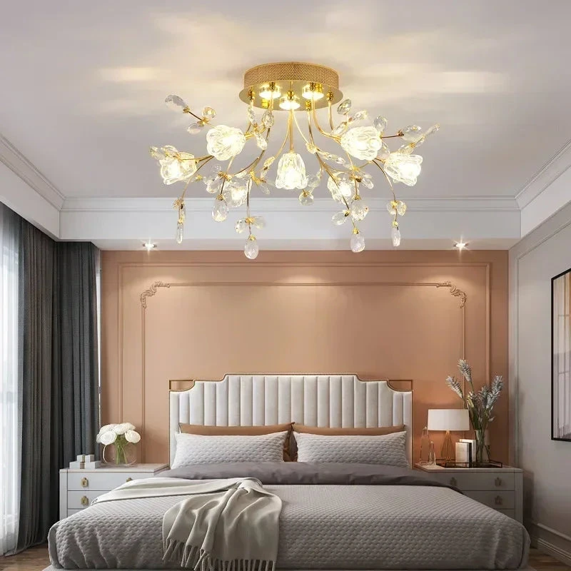 Plafonnier Led Vintage En Cristal à Fleurs Décoratif 6 Plafonnier Led Vintage En Cristal à Fleurs Décoratif – Image 4