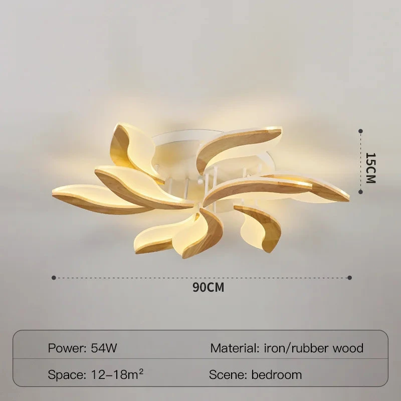 Lustre Moderne En Bois Avec Luminaires En Acrylique à LED 12 Lustre Moderne En Bois Avec Luminaires En Acrylique à LED – Image 10