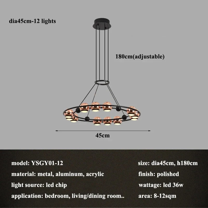 Lustre LED Circulaire Moderne Design Nordique Pour Intérieur élégant 10 Lustre LED Circulaire Moderne Design Nordique Pour Intérieur élégant – Image 8