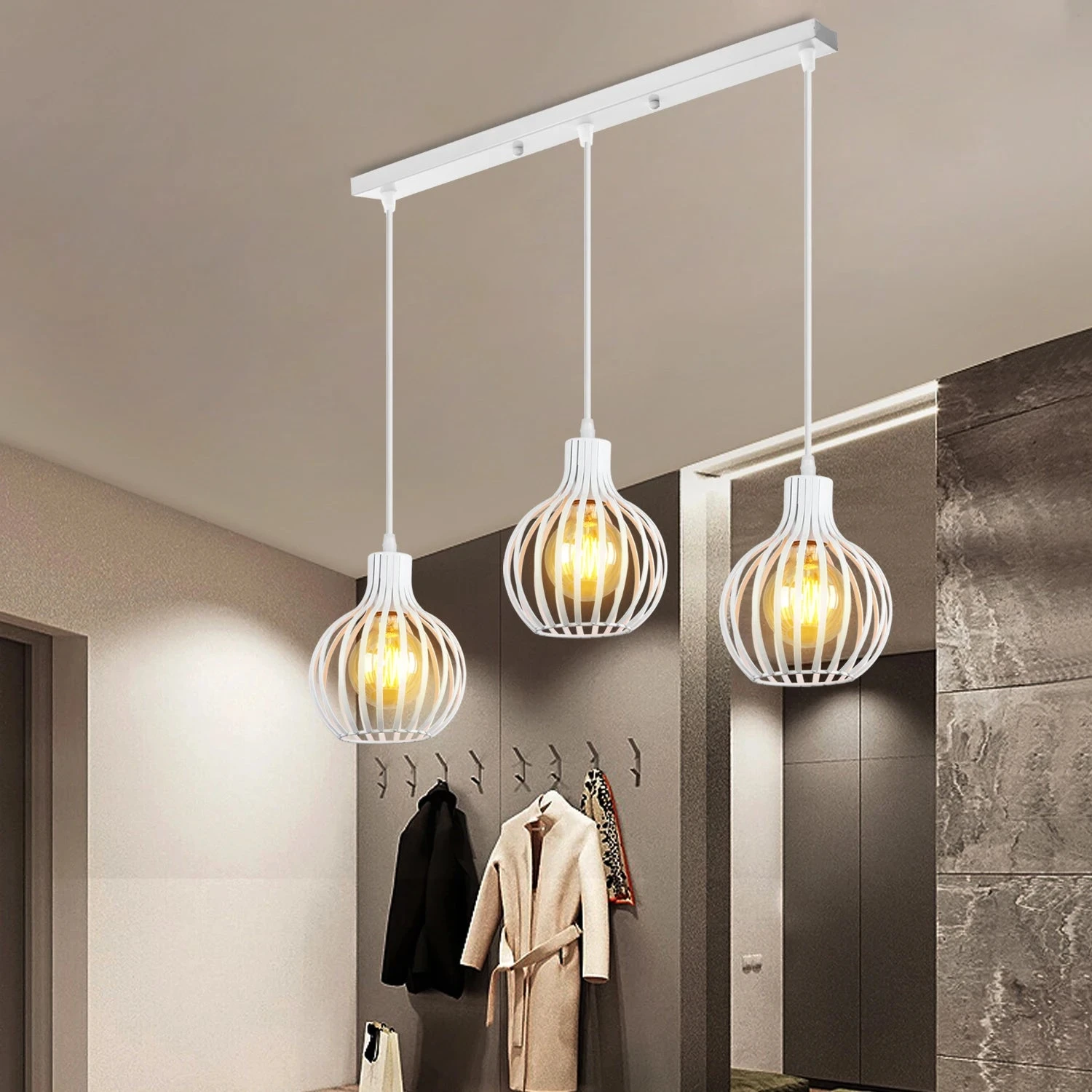 Suspension Industrielle Rétro Avec Abat-jour Géométrique Moderne 6 Suspension Industrielle Rétro Avec Abat-jour Géométrique Moderne – Image 4