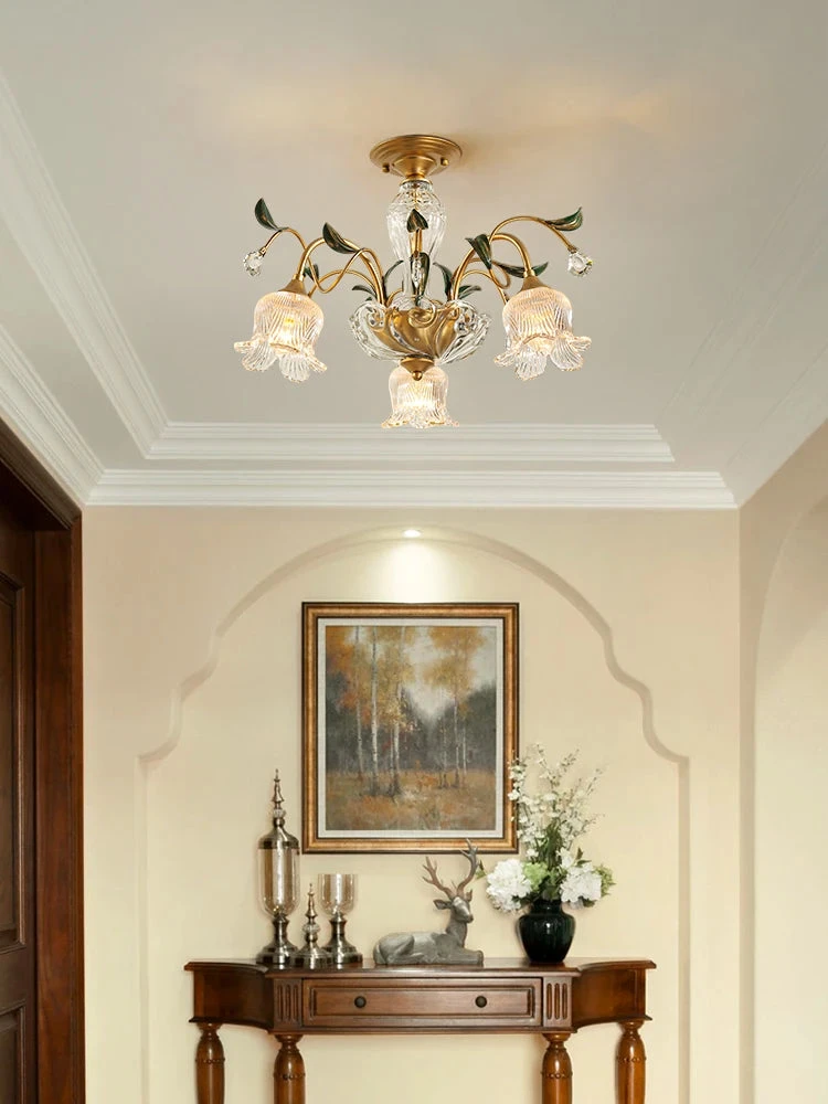 Lustre Méditerranéen En Verre Avec Motifs Floraux Tendance 4 Lustre Méditerranéen En Verre Avec Motifs Floraux Tendance – Image 2