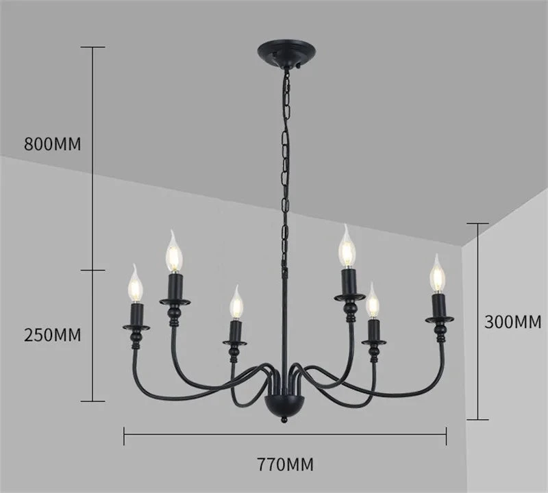 Lustre En Fer Noir Avec éclairage Led Pour Intérieur Moderne 5 Lustre En Fer Noir Avec éclairage Led Pour Intérieur Moderne – Image 3