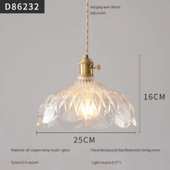 Suspension Moderne En Laiton Avec Abat-jour Rustique En Verre De Noyer -Lumeers Boutique S52b3be56ecc548d48ab8f2a3b4de3253Y