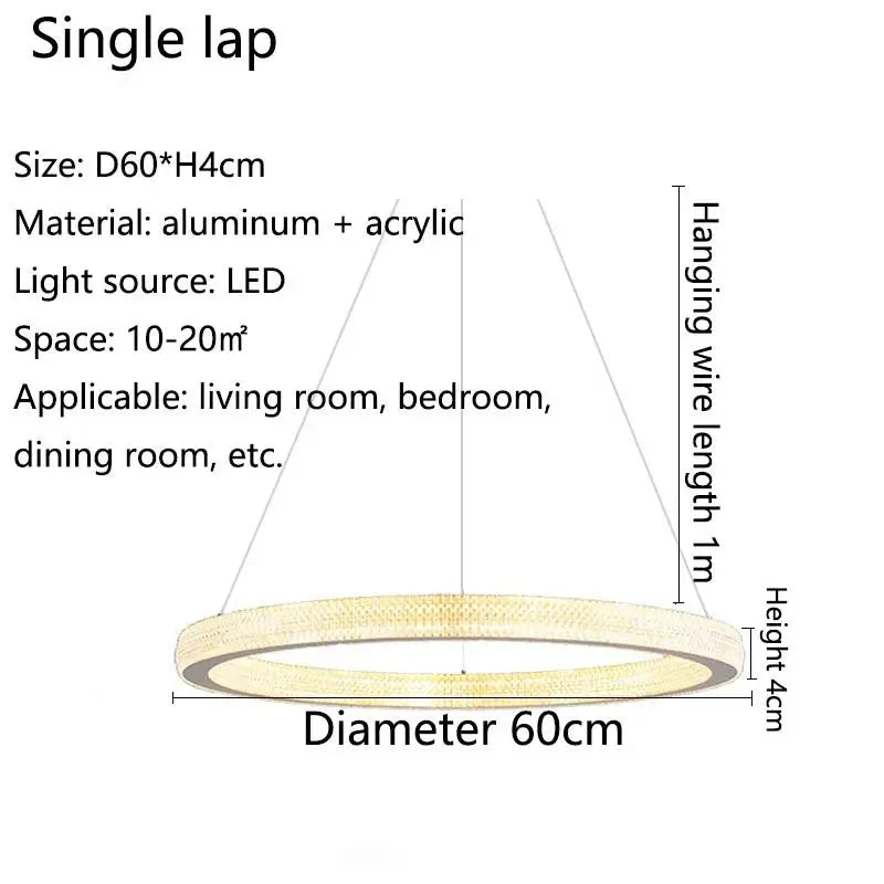 Lustre En Cristal Moderne Avec Anneau à Led Pour Décoration Intérieure 7 Lustre En Cristal Moderne Avec Anneau à Led Pour Décoration Intérieure – Image 5