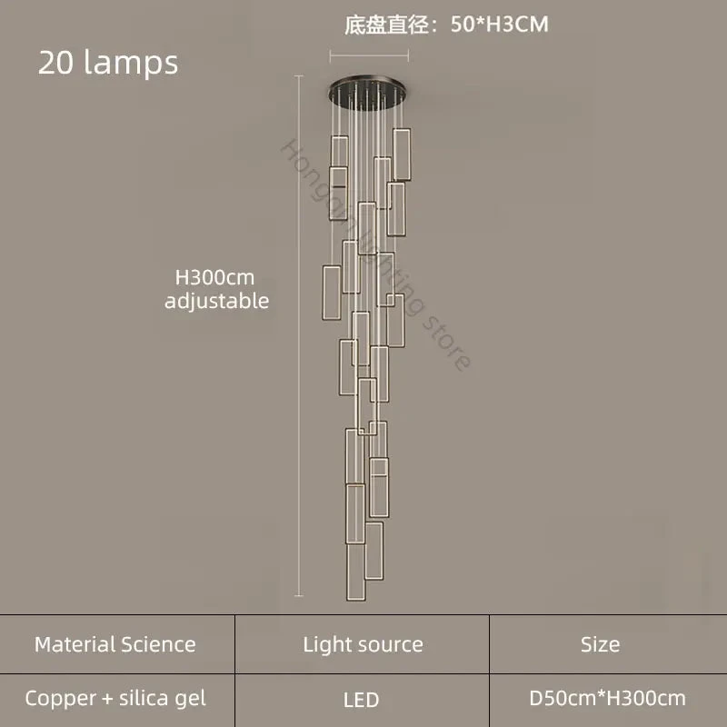 Lustre Moderne En Cuivre Avec éclairage LED Design élégant 9 Lustre Moderne En Cuivre Avec éclairage LED Design élégant – Image 7