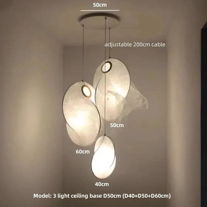 Lustre Led En Soie Nordique Wabi Sabi Suspendu Pour Décoration Maison 9 Lustre Led En Soie Nordique Wabi Sabi Suspendu Pour Décoration Maison – Image 7