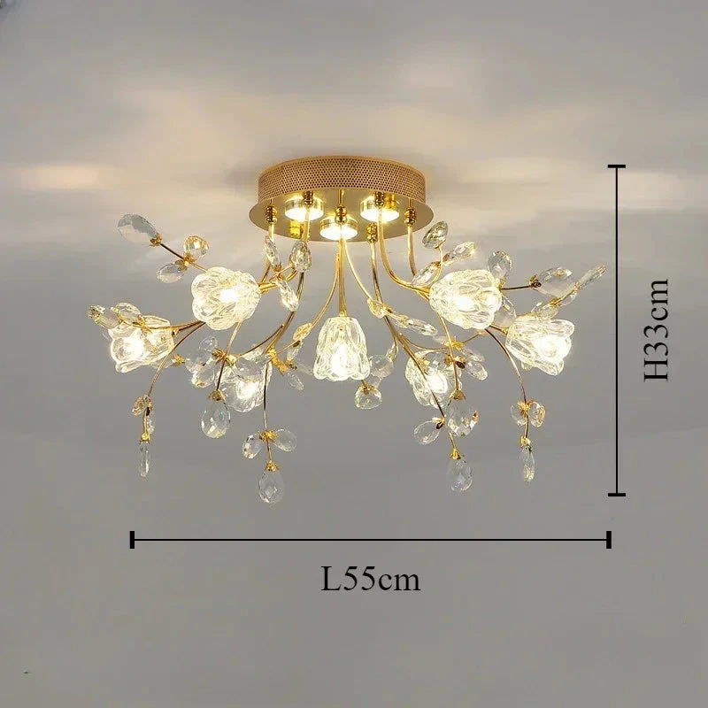 Plafonnier Led Vintage En Cristal à Fleurs Décoratif 9 Plafonnier Led Vintage En Cristal à Fleurs Décoratif – Image 7