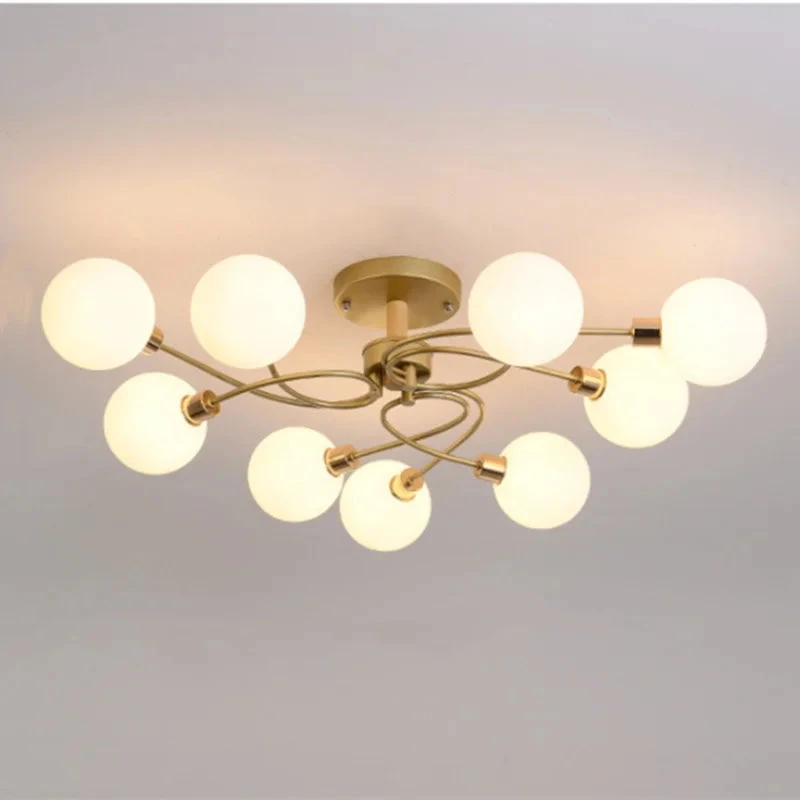 Plafonnier Boule De Verre Nordique Or Noir Pour Salon Chambre Hall Suspension Lampe Décor à La Maison éclairage Lustres Luminaires 4 Plafonnier Boule De Verre Nordique Or Noir Pour Salon Chambre Hall Suspension Lampe Décor à La Maison éclairage Lustres Luminaires – Image 2