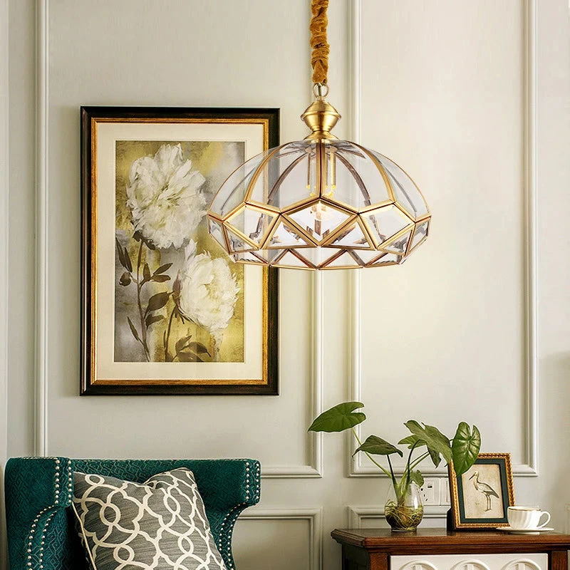 Plafonnier En Cuivre Style Américain Moderne Pour Intérieur Créatif Et Simple 4 Plafonnier En Cuivre Style Américain Moderne Pour Intérieur Créatif Et Simple – Image 2