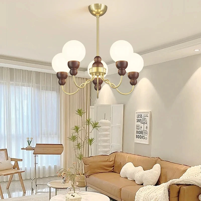 Suspension En Verre Rétro Avec éclairage Led En Bois 6 Suspension En Verre Rétro Avec éclairage Led En Bois – Image 4