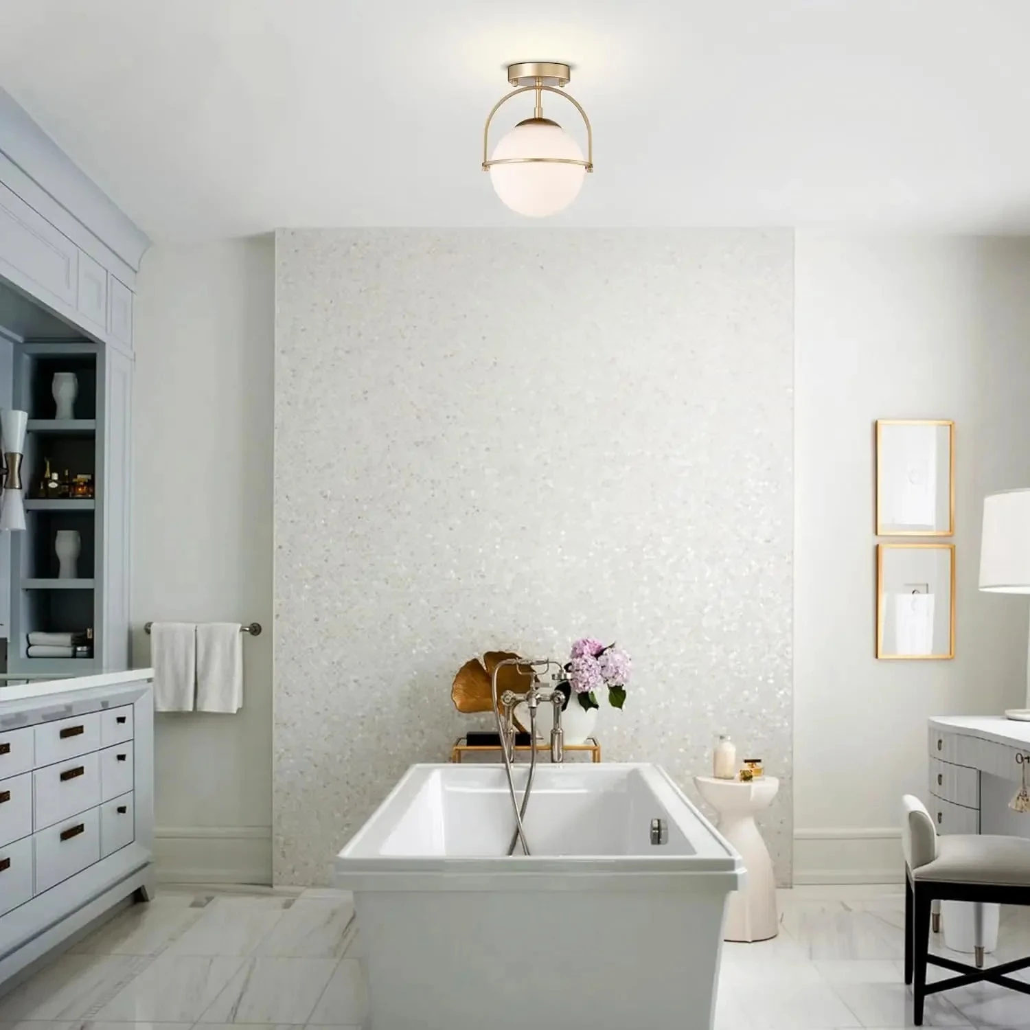 Plafonnier Nordique En Forme De Boule De Verre Laiteux 9 Plafonnier Nordique En Forme De Boule De Verre Laiteux – Image 7