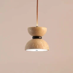 Suspension En Pierre Naturelle Rétro Avec éclairage Led Décoratif