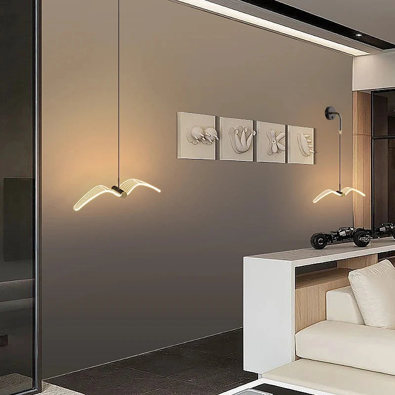 Led Mouette Suspension Lumières Chambre Chevet Fond Tenture Murale Lampes Pour Plafond Créatif Décor à La Maison Suspension Luminaire 7 Led Mouette Suspension Lumières Chambre Chevet Fond Tenture Murale Lampes Pour Plafond Créatif Décor à La Maison Suspension Luminaire – Image 5