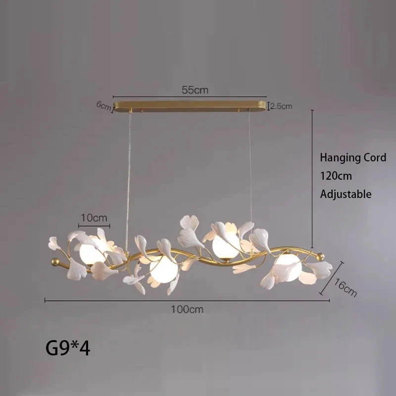 Lustre Suspendu à Led En Verre De Ginkgo Créatif Moderne 12 Lustre Suspendu à Led En Verre De Ginkgo Créatif Moderne – Image 10