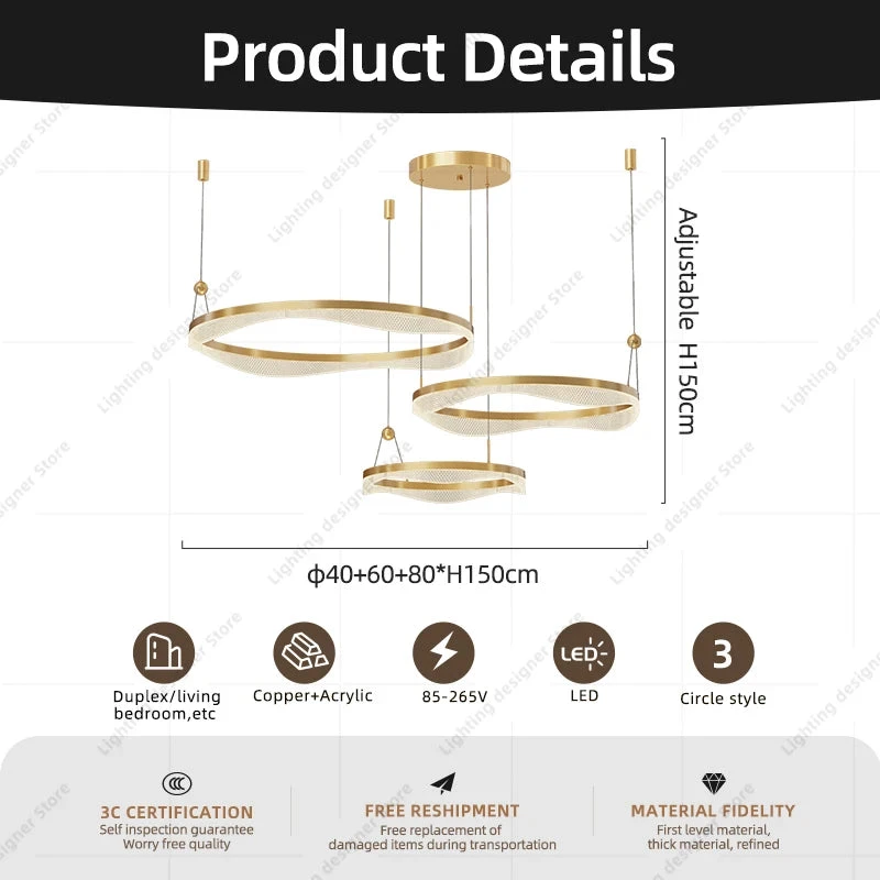 Lustre Moderne à Led Pour Décoration Intérieure élégante Et Contemporaine 7 Lustre Moderne à Led Pour Décoration Intérieure élégante Et Contemporaine – Image 6