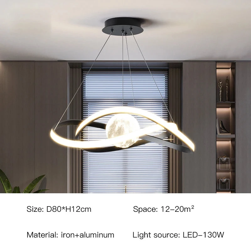 Suspension Led Moderne Style Art Noir Pour Intérieur 14 Suspension Led Moderne Style Art Noir Pour Intérieur – Image 12
