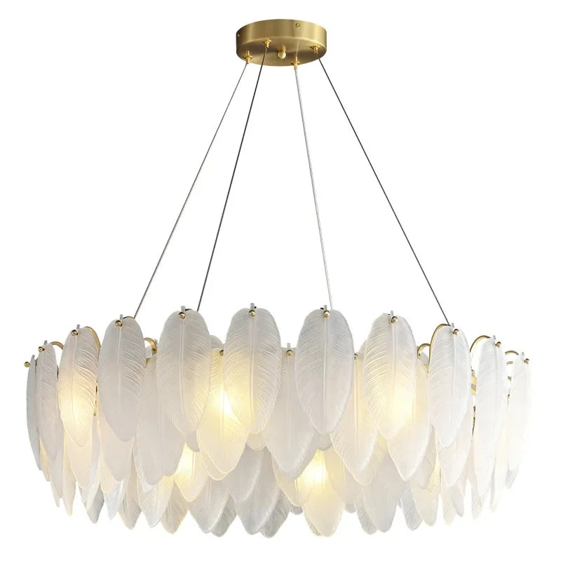 Feather Glass Led Chandelier Pendant Lights Suspension Hanging Lamp For Living Room Bedroom 3 Feather Glass Led Chandelier Pendant Lights Suspension Hanging Lamp For Living Room Bedroom