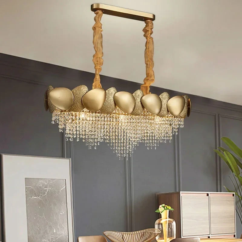 Lustre Moderne En Cristal Avec Pampilles Et Led 4 Lustre Moderne En Cristal Avec Pampilles Et Led – Image 2