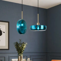 Suspension Design Arrondie En Verre Bleue Harpais 13 Suspension Design Arrondie En Verre Bleue Harpais -Lumeers Boutique S67362d82baaa4d2a891ec37bdec750a4M