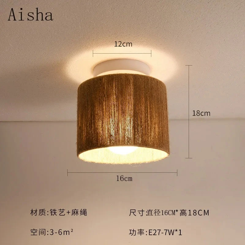 Plafonnier En Corde De Chanvre Style Japonais Rétro Pour Intérieur Accueillant 8 Plafonnier En Corde De Chanvre Style Japonais Rétro Pour Intérieur Accueillant – Image 6