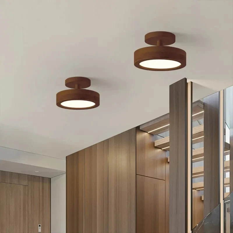 Nordique LED Plafonnier En Bois Minimaliste Rond Macaron Allée Chambre Lampes Pour Balcon Salon Étude Décor Luminaires Lustre 4 Nordique LED Plafonnier En Bois Minimaliste Rond Macaron Allée Chambre Lampes Pour Balcon Salon Étude Décor Luminaires Lustre – Image 2