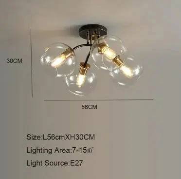 Plafonnier Industriel Design En Verre Fumé Pour Décoration Moderne 14 Plafonnier Industriel Design En Verre Fumé Pour Décoration Moderne – Image 12