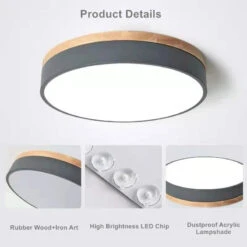 Rond 7 Couleurs Nordique LED Plafonniers Pour Salon Chambre Plafonniers En Bois 3 Lumières Couleur Réglable Couloir Balcon -Lumeers Boutique S70306748b14f4f799162489c5e7647a9i