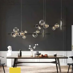 Lustre Moderne Led Avec Boules De Verre Suspendues