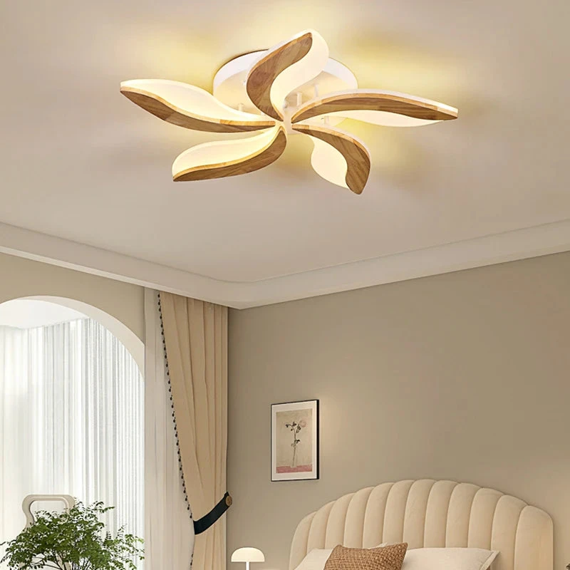 Lustre Moderne En Bois Avec Luminaires En Acrylique à LED 4 Lustre Moderne En Bois Avec Luminaires En Acrylique à LED – Image 2