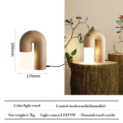 Applique Murale Rétro En Bois De Frêne Et Acrylique Avec Led -Lumeers Boutique S7380d567d1fb45a396387b5dc12579e3J