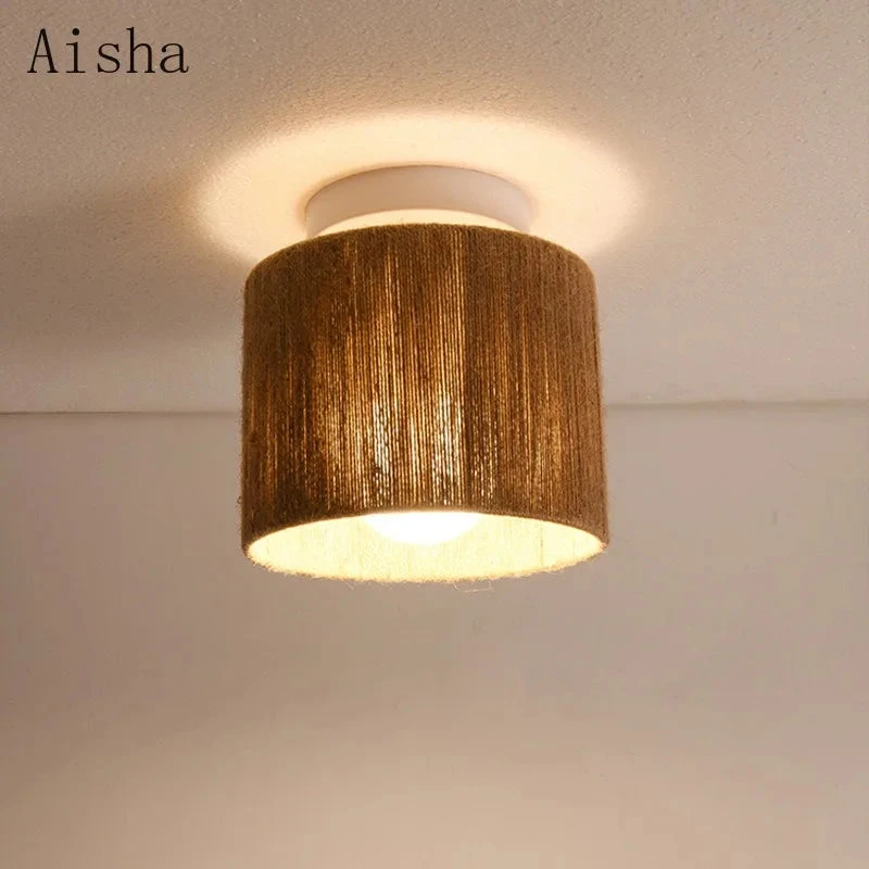 Plafonnier En Corde De Chanvre Style Japonais Rétro Pour Intérieur Accueillant 6 Plafonnier En Corde De Chanvre Style Japonais Rétro Pour Intérieur Accueillant – Image 4