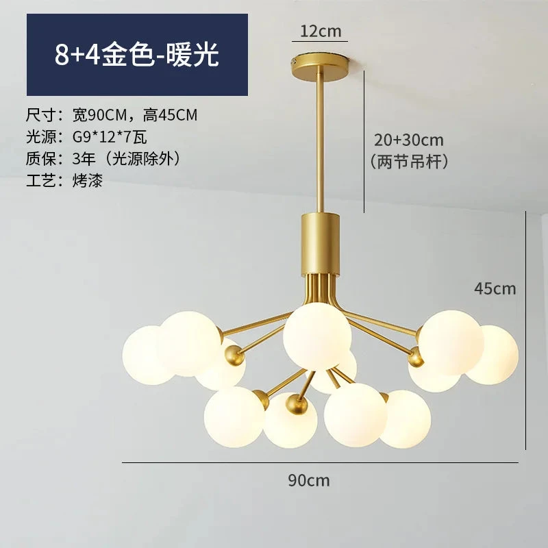 Lustre Haricot Magique En Verre éclairage Moderne Romantique 12 Lustre Haricot Magique En Verre éclairage Moderne Romantique – Image 10