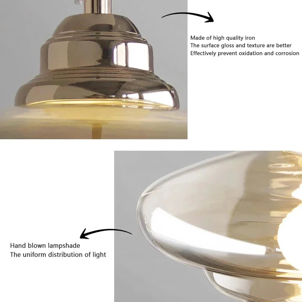 Suspension Rétro En Verre Plaqué Pour Décoration Moderne 8 Suspension Rétro En Verre Plaqué Pour Décoration Moderne – Image 6