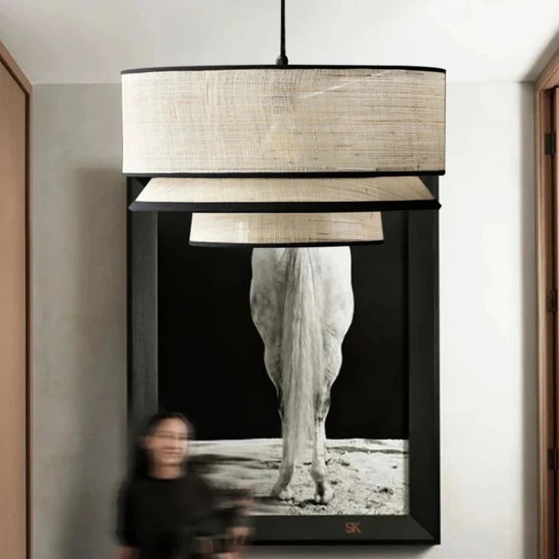 Lustre Nordique En Tissu Pour Décoration Intérieure Moderne 4 Lustre Nordique En Tissu Pour Décoration Intérieure Moderne – Image 2