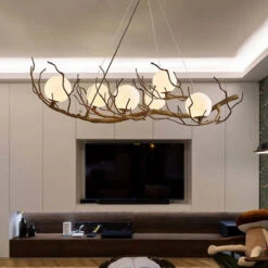 Lustre à Led Vintage En Forme De Branche Décoration Unique Pour Intérieur