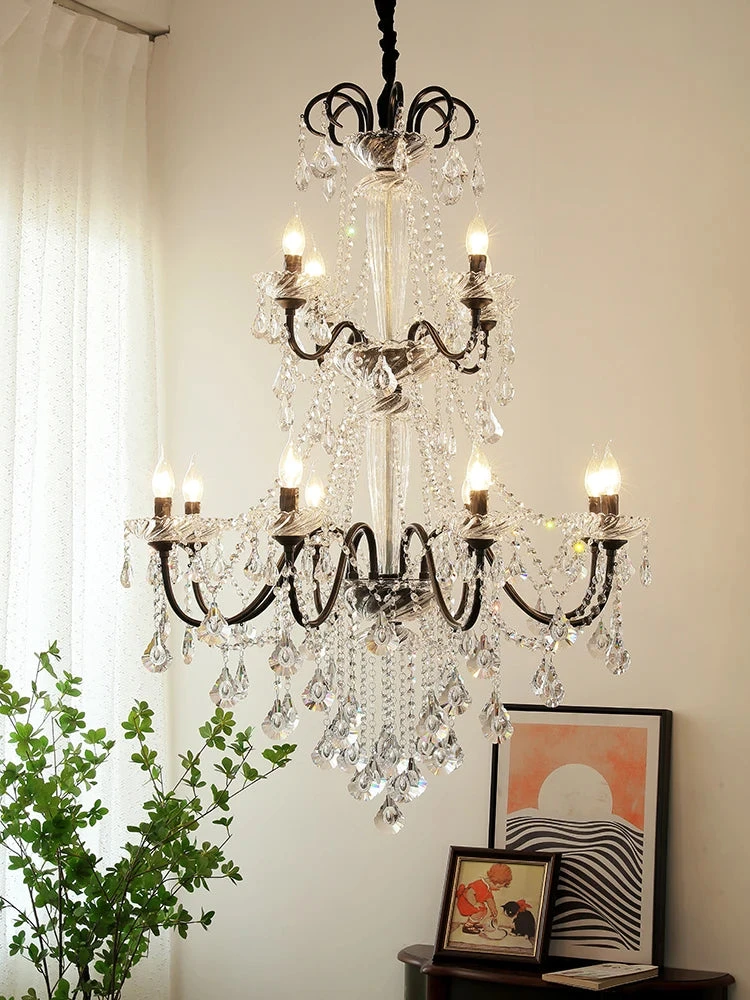 Lustre Vintage à LED En Cristal Pour Un éclairage élégant 4 Lustre Vintage à LED En Cristal Pour Un éclairage élégant – Image 2