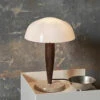 Lampe De Table Moderne En Bois Et Marbre Avec Abat-jour En Verre
