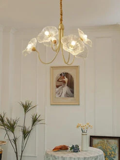 Lustre Moderne En Verre En Forme De Fleur De Lotus Avec Led -Lumeers Boutique S7f2af0ce7ef6401cb615771ff13dd20bK